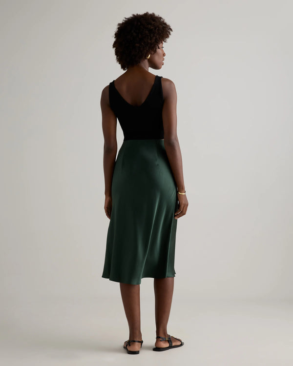 100% Washable Silk Skirt - XS / Champagne