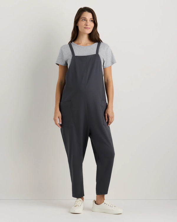 Organic Cotton Maternity Overalls - XS / Deep Navy