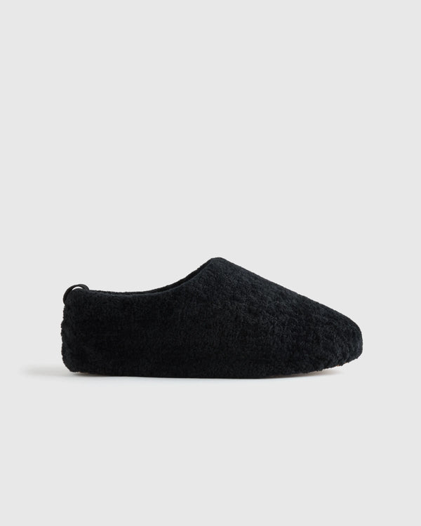 Men's Genuine Shearling Lounge Slipper - 7 / Black