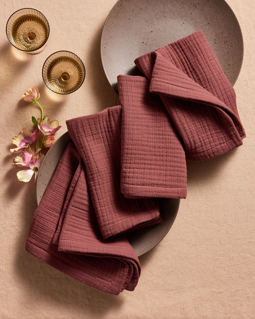 Organic Cotton Gauze Napkins - One Size / Chocolate