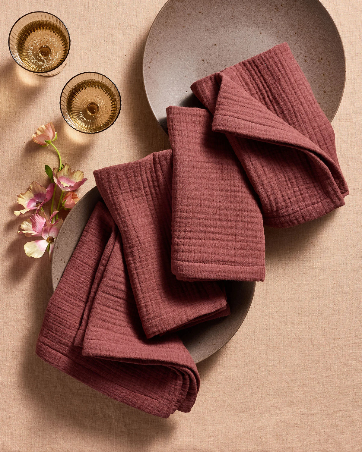 Organic Cotton Gauze Napkins - One Size / Chocolate
