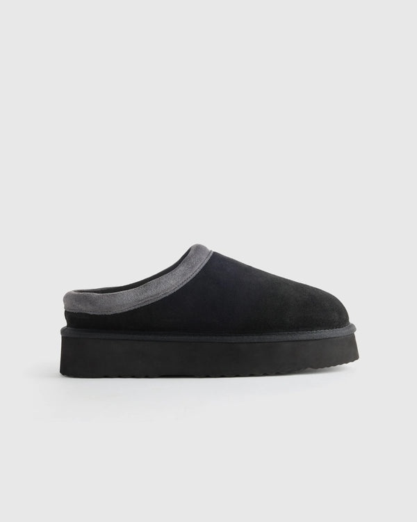 Australian Shearling Platform Clog Slipper - 5 / Pecan