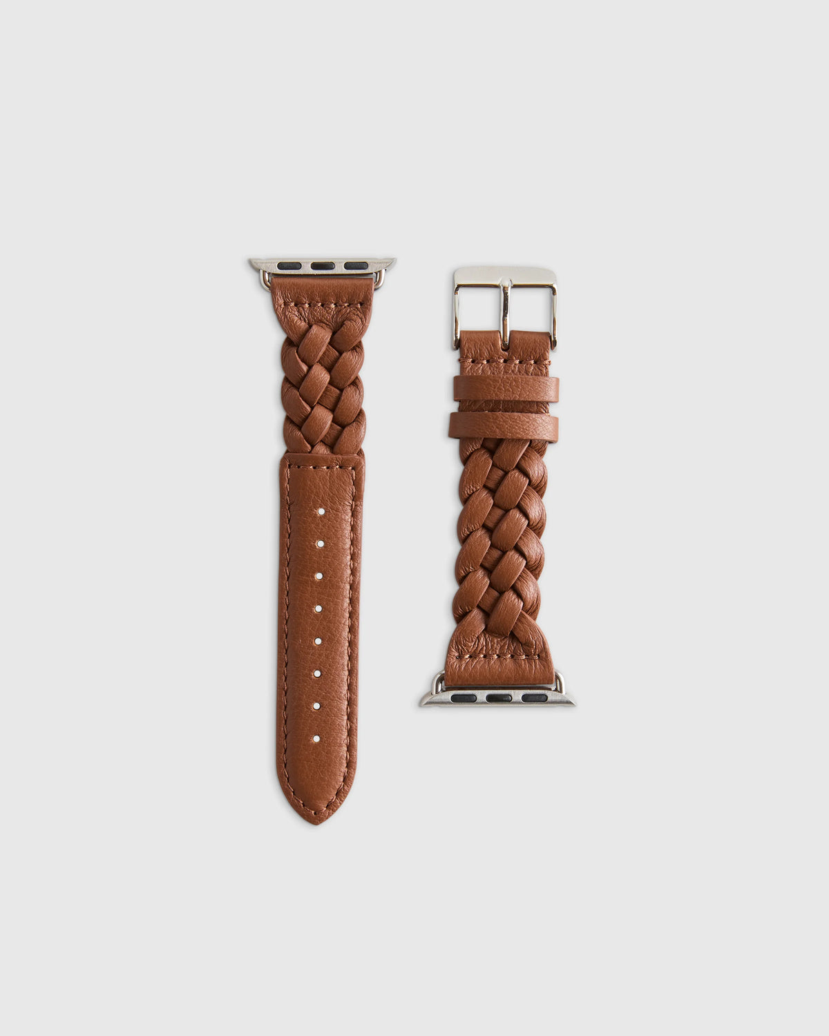 Braided Leather Smartwatch Band - 38mm - 42mm / Dark Brown Main image