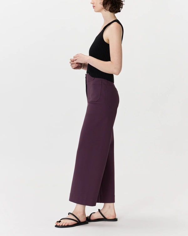 Ultra-Stretch Ponte Cropped Wide Leg Pants - 0 / Espresso