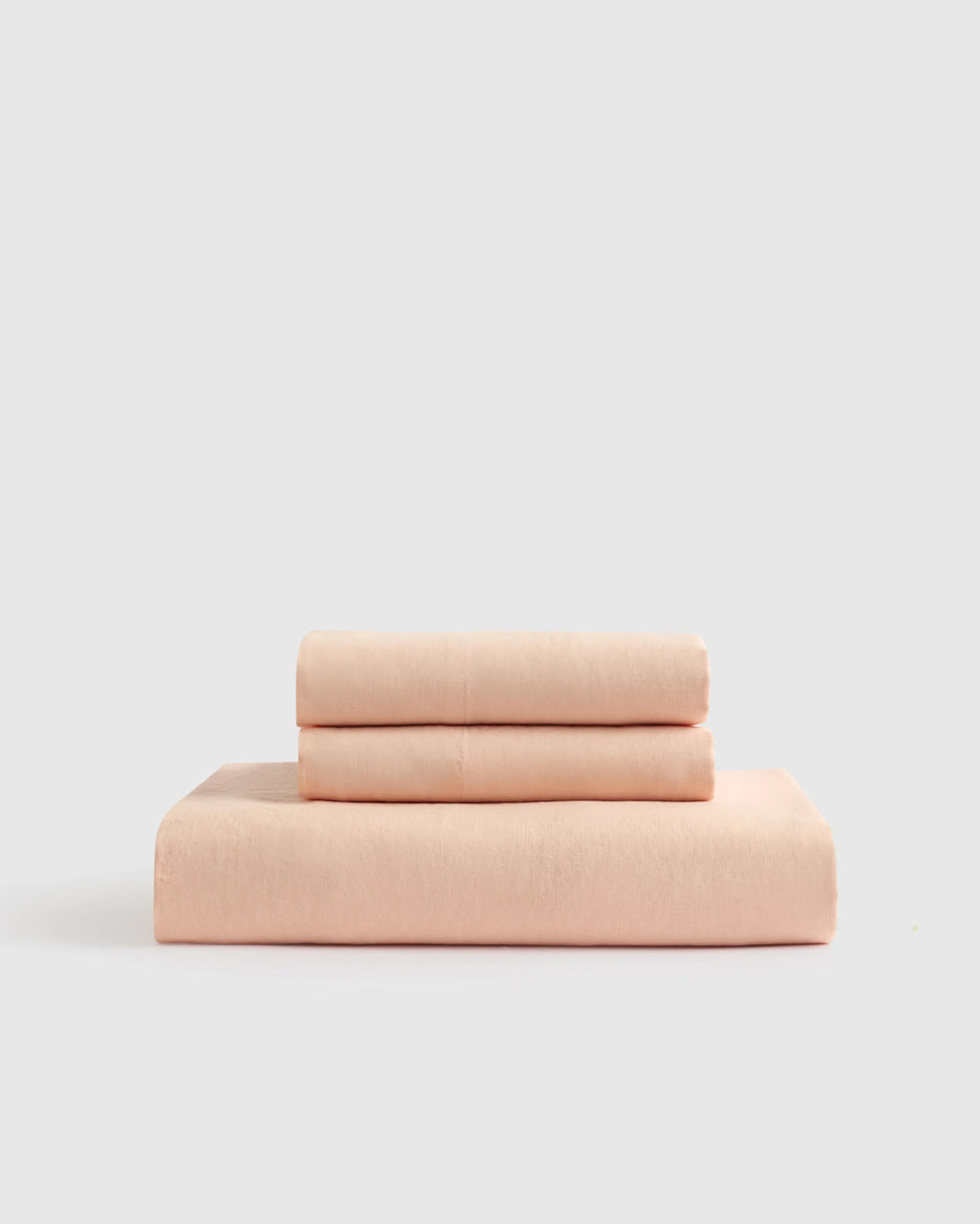 European Linen Fitted Sheet Set - Twin / Peach