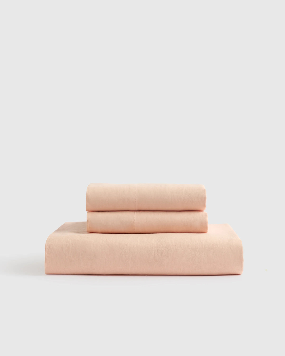 European Linen Fitted Sheet Set - Twin / Peach Main image