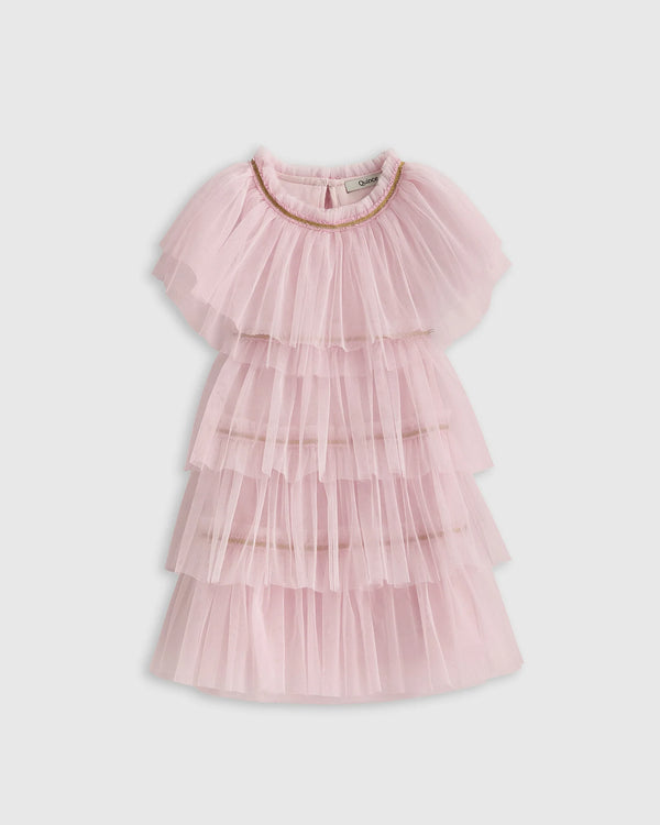 Recycled Tulle Tiered Dress - 2T / Pale Pink