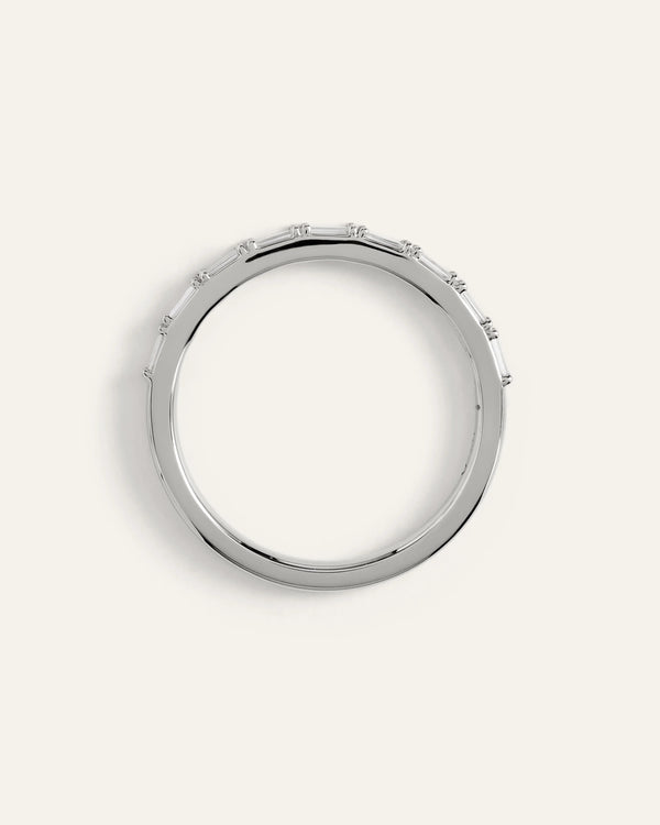 14K Gold Lab Grown Diamond Baguette Band - 5 / Yellow Gold