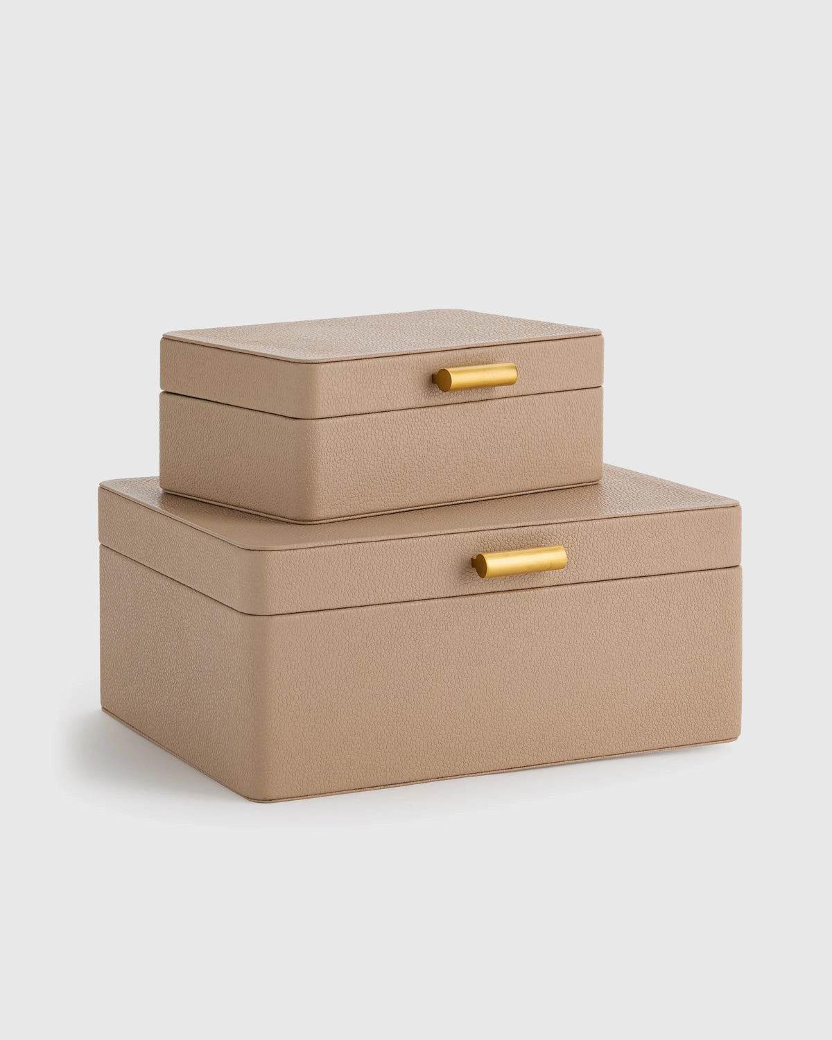 Shagreen Leather Decorative Boxes (Set of 2) - Set of 2 / Blush Main image