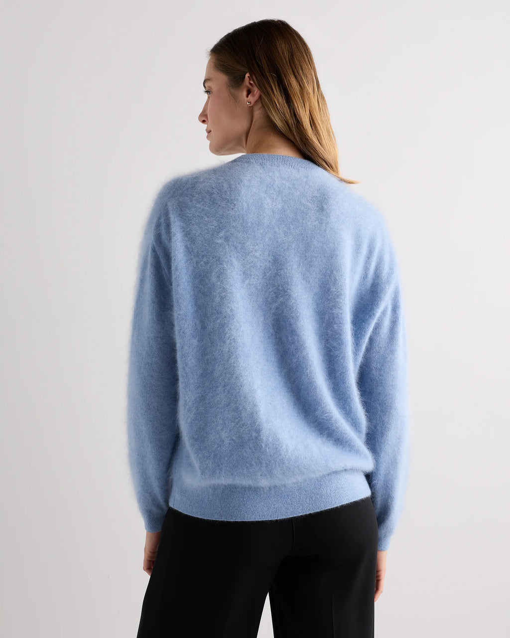 Brushed Cashmere Oversized Crewneck Sweater - XS / Heather Grey