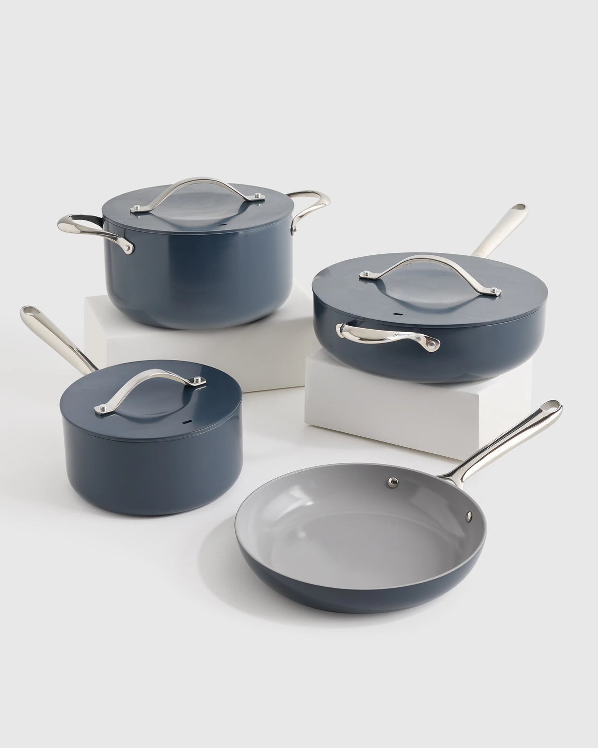 Ceramic Nonstick 7pc Cookware Set - One Size / Navy Main image