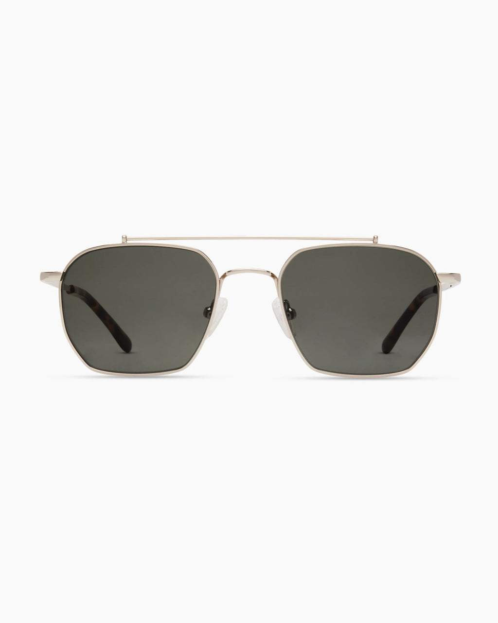Baja Polarized Stainless Steel Sunglasses - One Size / Silver with Green lens