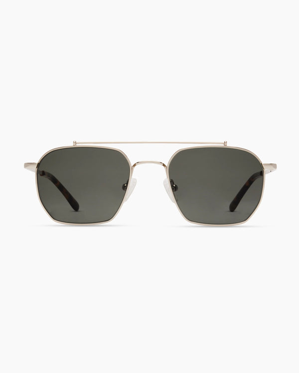 Baja Polarized Stainless Steel Sunglasses - One Size / Silver with Green lens