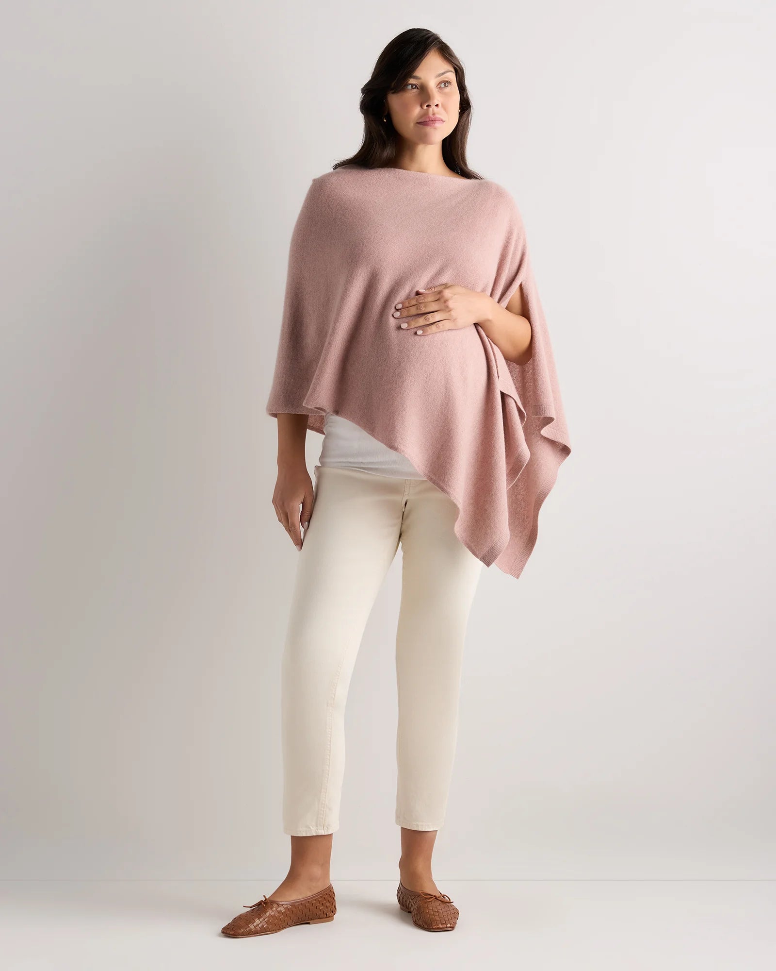 Mongolian Cashmere Nursing Shawl - One Size / Heather Vintage Pink Secondary image