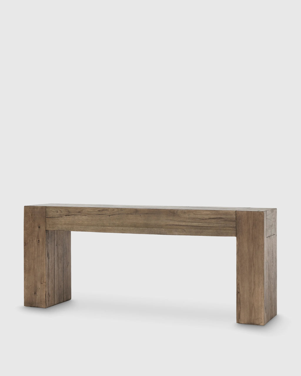 Reclaimed Oak Waterfall Console Table - One Size / Weathered Oak
