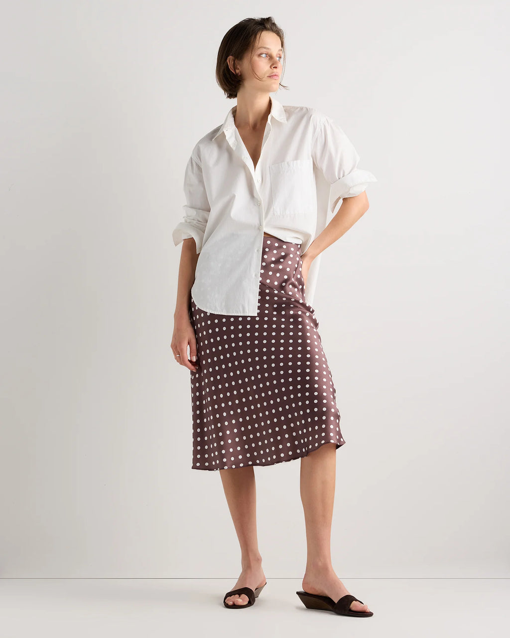100% Washable Silk Skirt - XS / Champagne