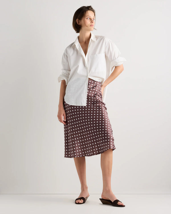 100% Washable Silk Skirt - XS / Champagne