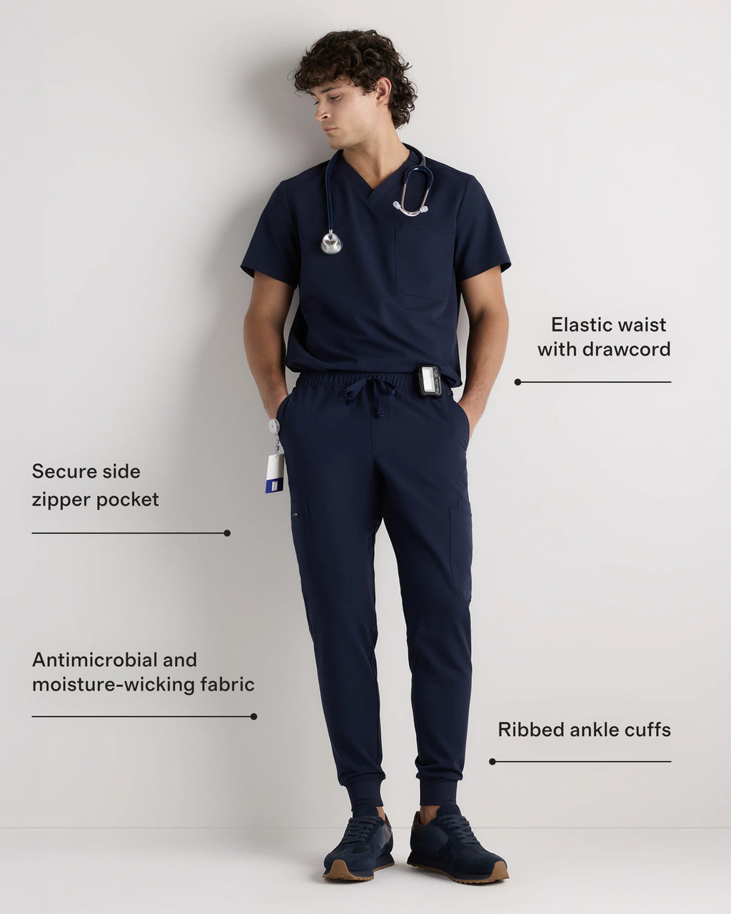 AeraFlex Scrub Joggers - S / Bold Black