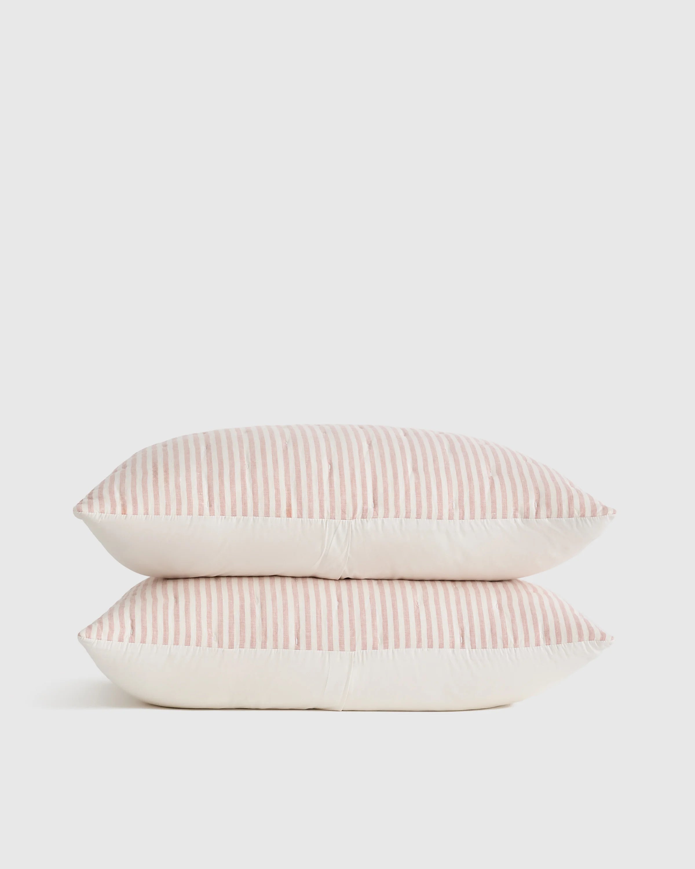 European Linen Patterned Quilted Sham Set - Standard / Willowleaf Gingham Secondary image