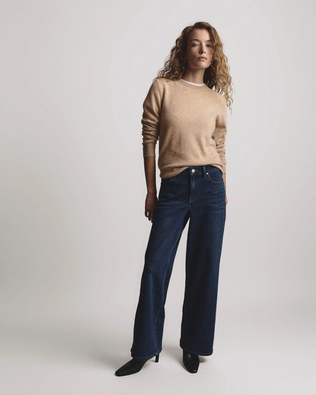Mongolian Cashmere Crewneck Sweater - XS / Ivory