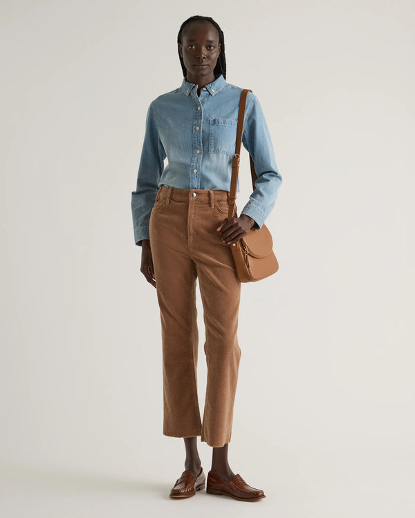 Organic Stretch Corduroy Kick Flare Pants - 0 / Warm Brown