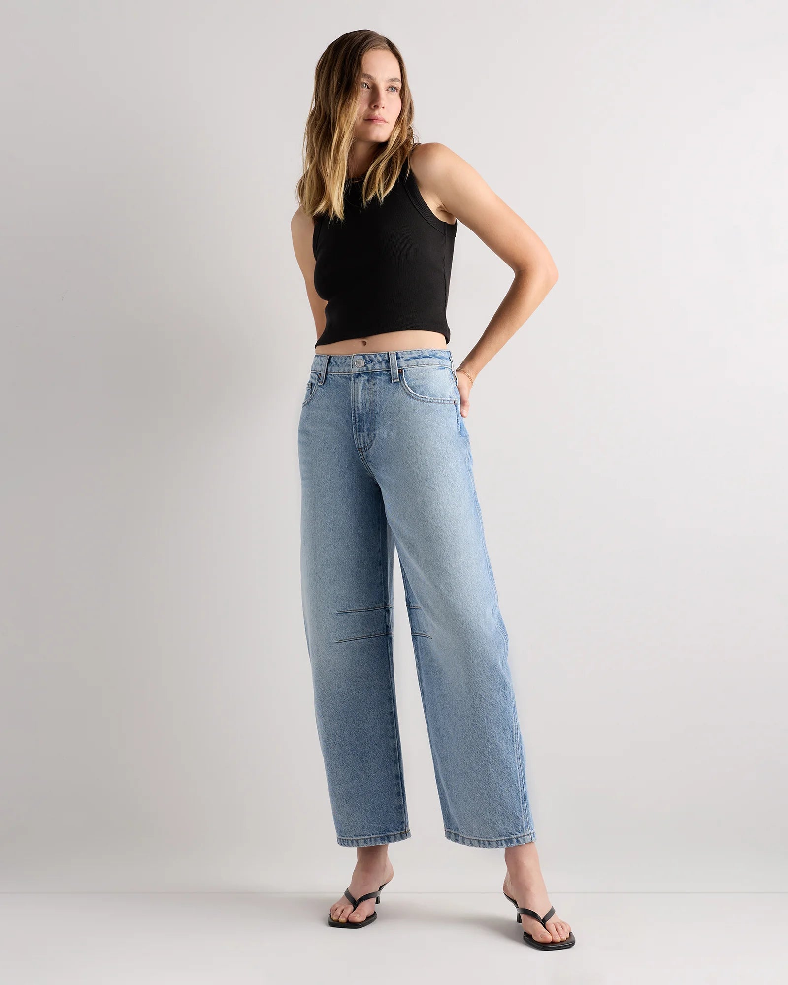Maya Rigid Exaggerated Barrel Jeans - 24 / Powder Blue Secondary image