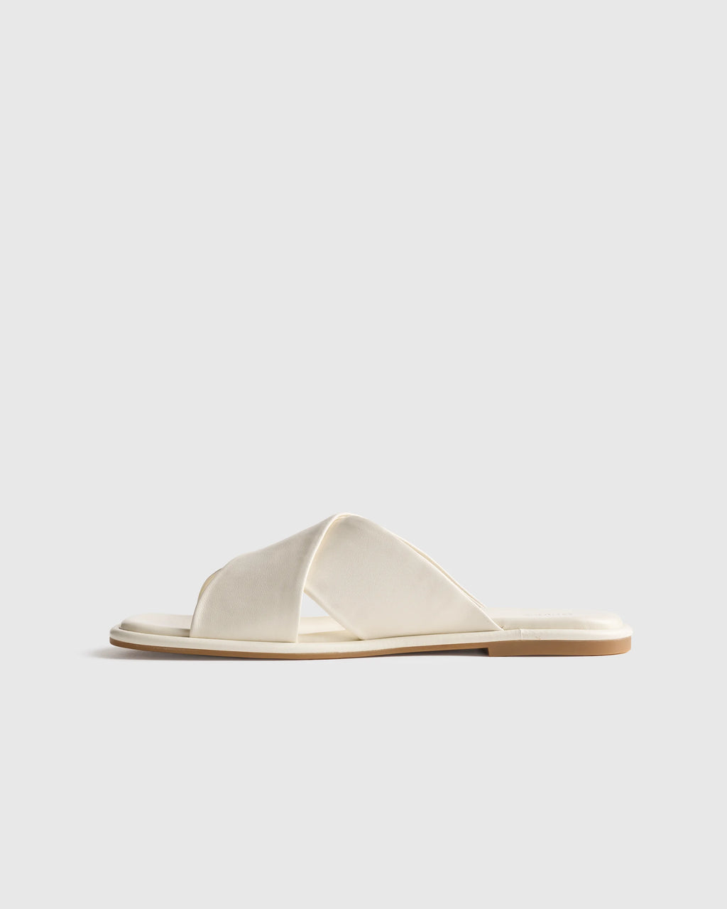 Italian Leather Crossover Slide - 5 / Cognac