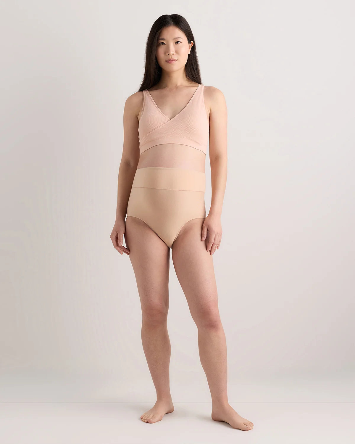 Seamless Crossover Nursing & Lounge Bra (2-pack) - XS / Peach Pink Secondary image
