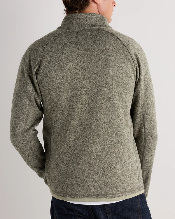 Sweater-Knit Fleece Full-Zip Jacket - XS / Heather Mineral Green