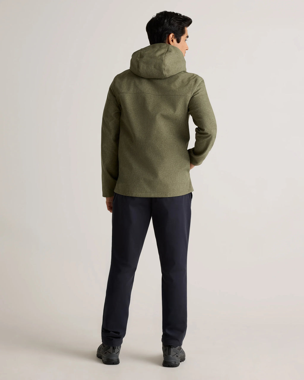 Softshell Fleece-Lined Full-Zip Hooded Jacket - XS / Heather Shady Charcoal