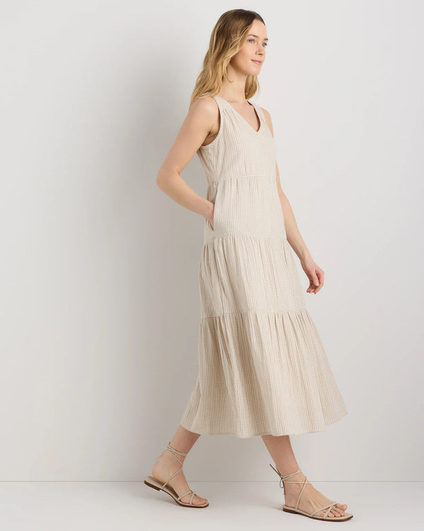 100% Organic Cotton Gauze Tiered Maxi Dress - XS / Indigo Blue