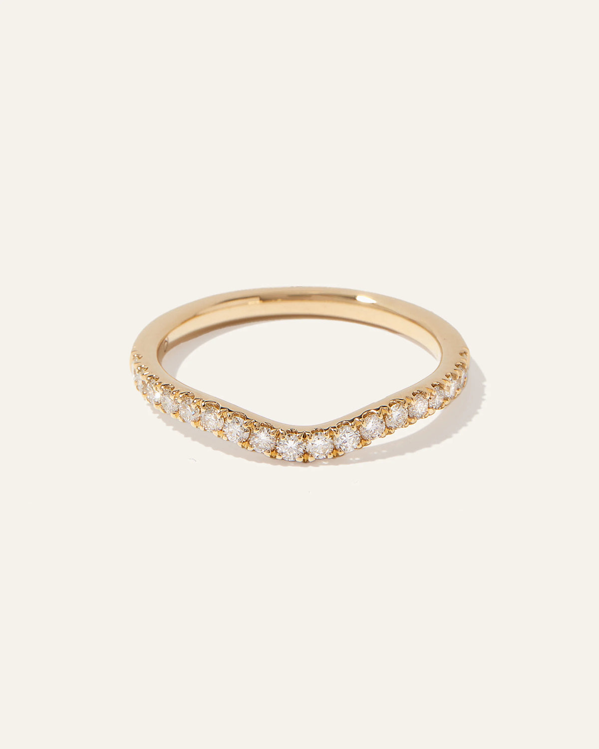 14K Gold Lab Grown Diamond Contoured Band - 4 / Yellow Gold Main image