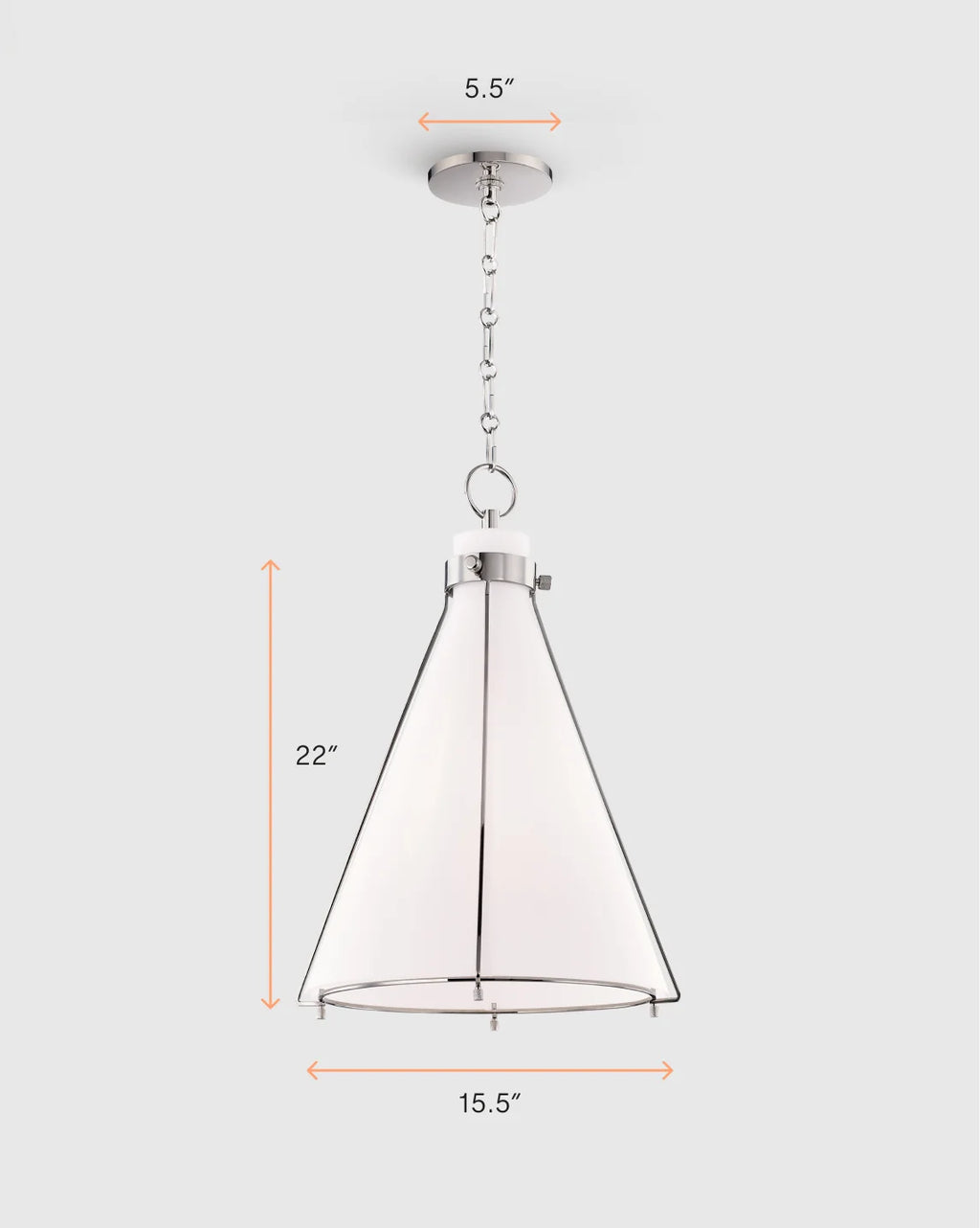 Iron and Opal Glass Conical Pendant Light - One Size / Brass