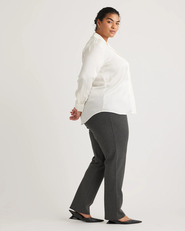 Ultra-Stretch Ponte Straight Leg Pants - 1X / Charcoal