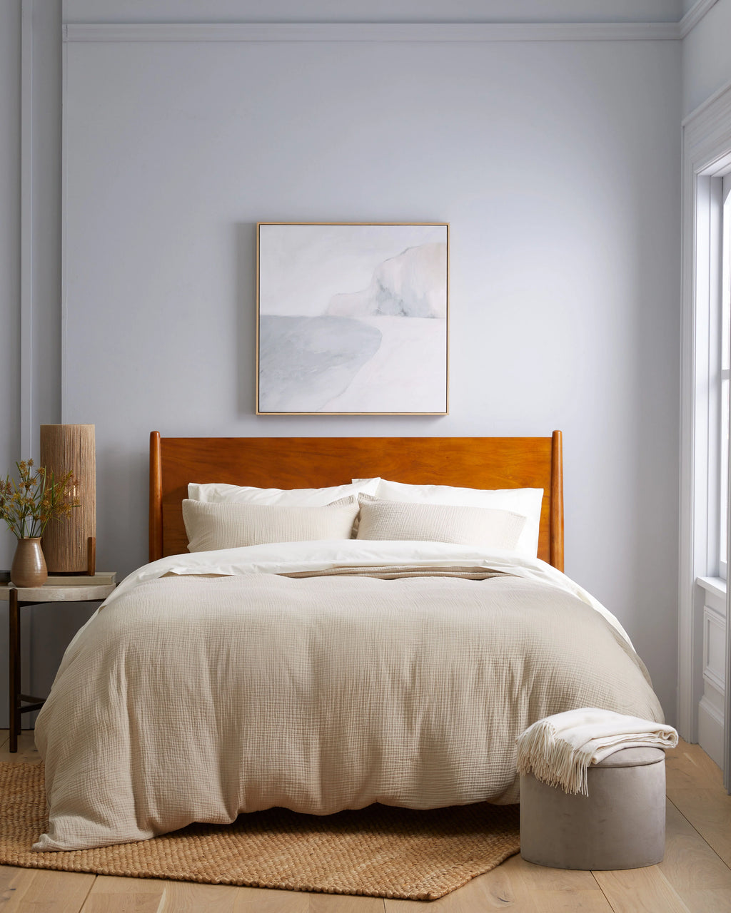 Organic Cotton Gauze Duvet Cover Set - Twin / Dried Sage