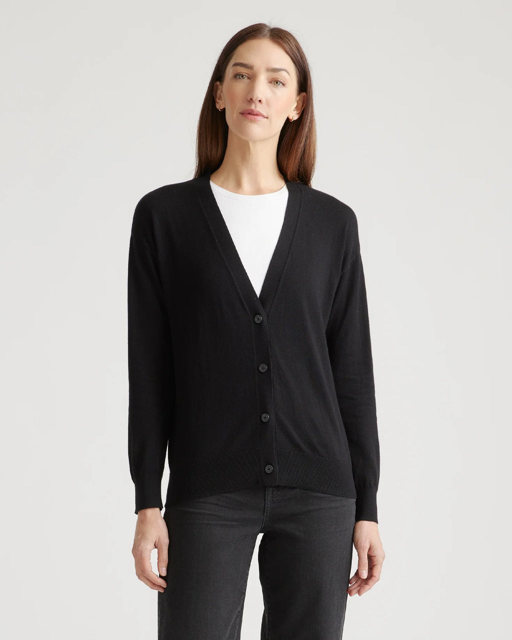 Lightweight Cotton Cashmere Cardigan - XS / Heather Oatmeal