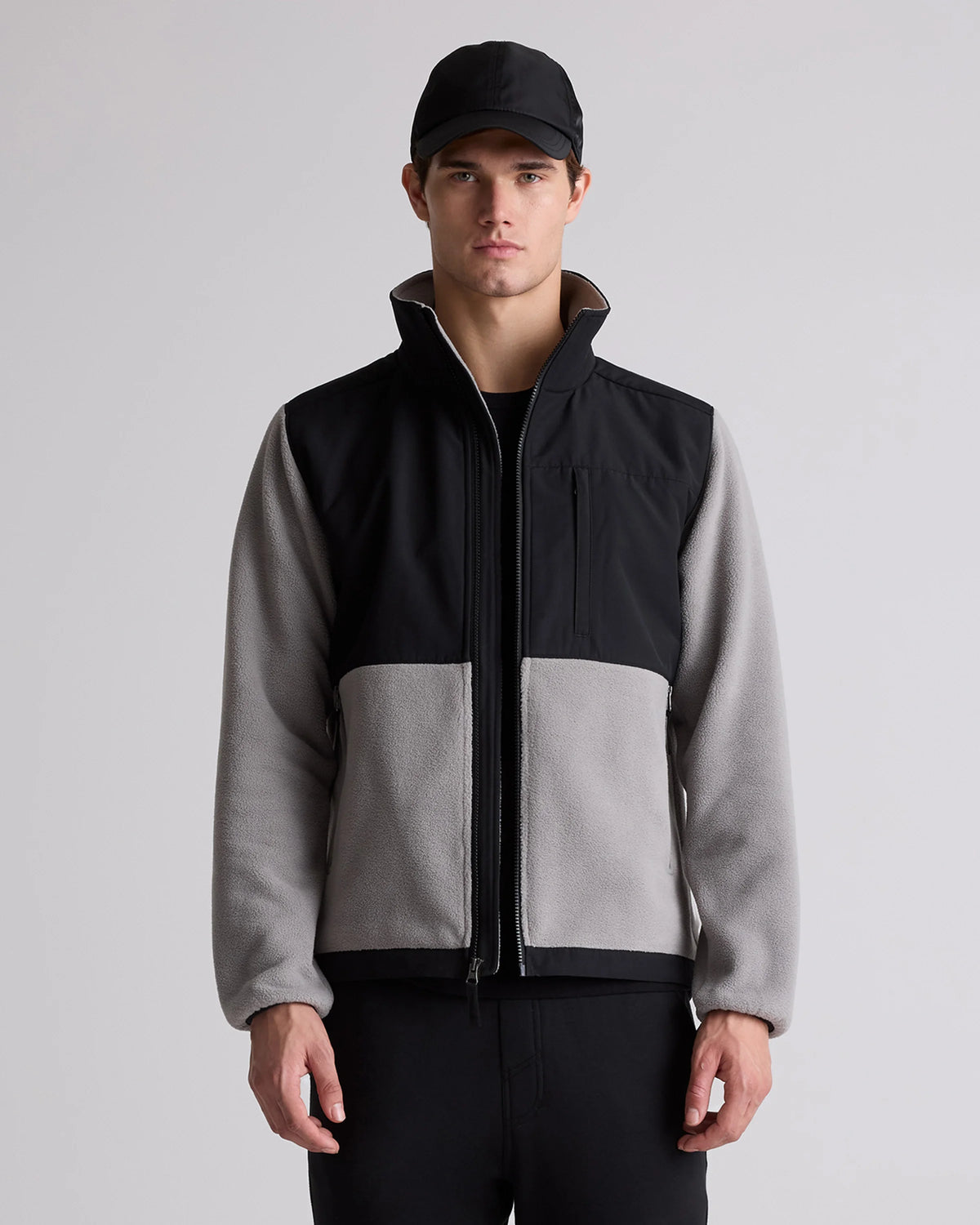 Polar Fleece Full-Zip Jacket - S / Gravel/Bold Black Main image