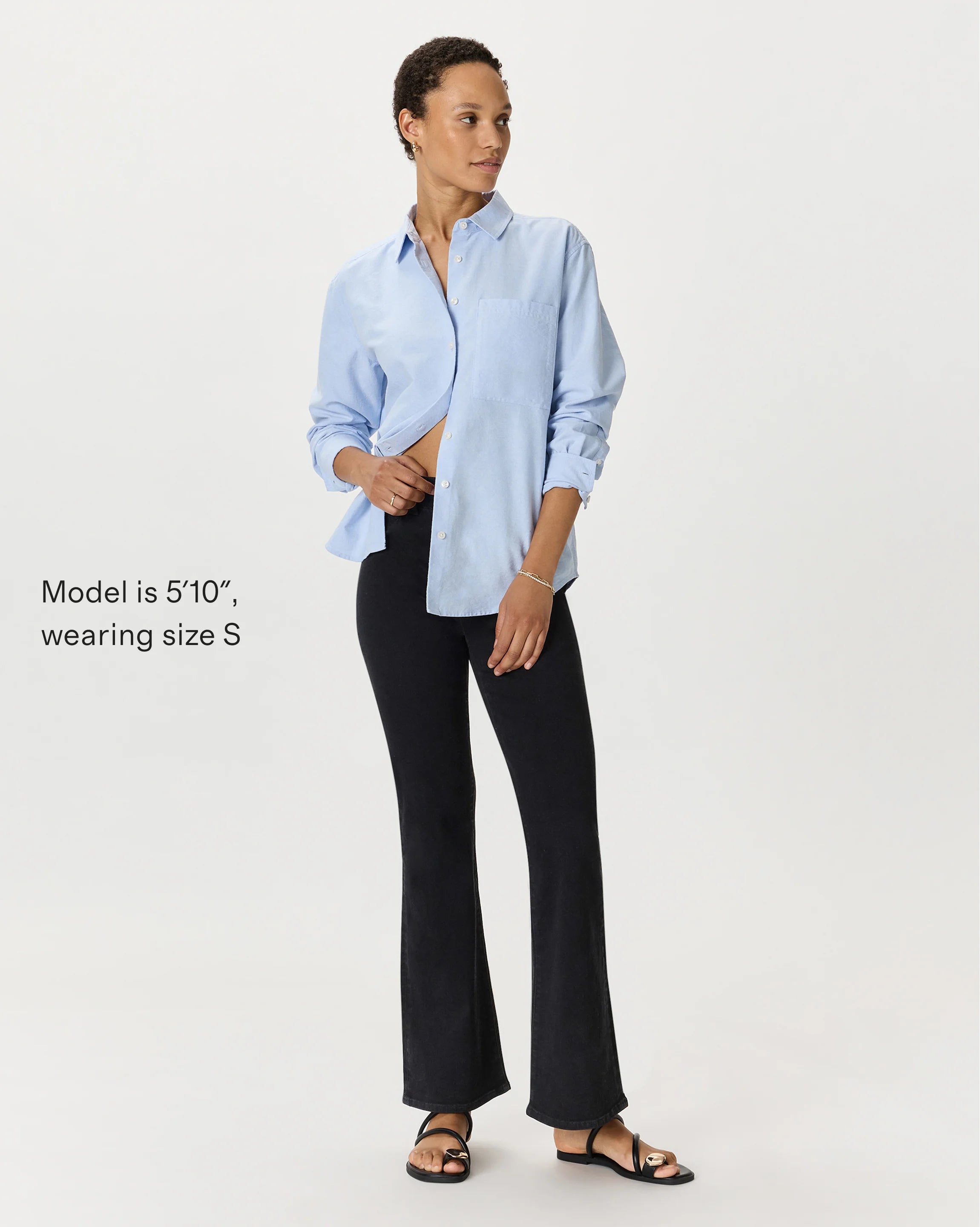 Nina Stretch Pull-On Flare Jeans - XS / Raven Black Secondary image