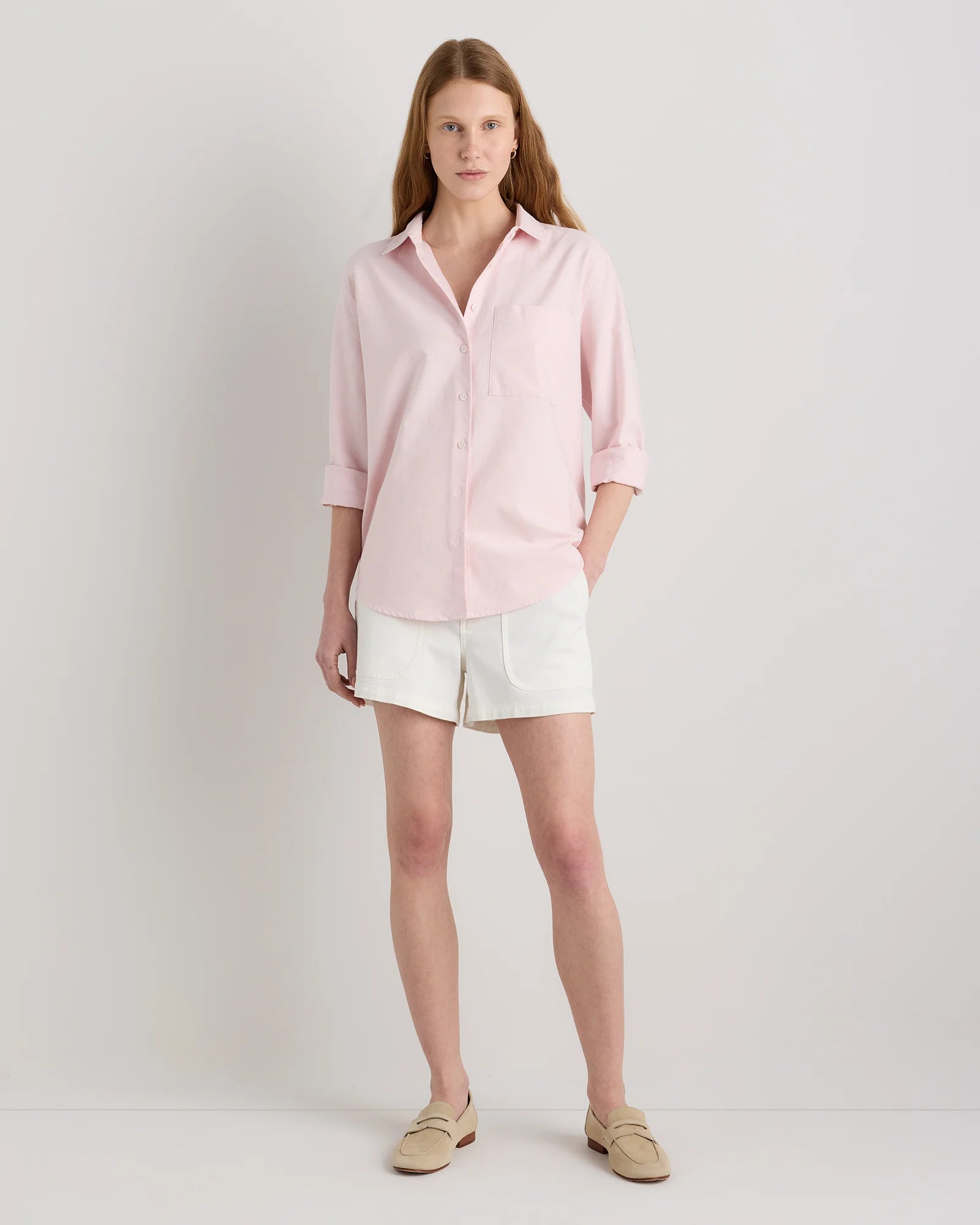 Organic Cotton Relaxed Oxford Shirt - XS / Opal Pink Secondary image