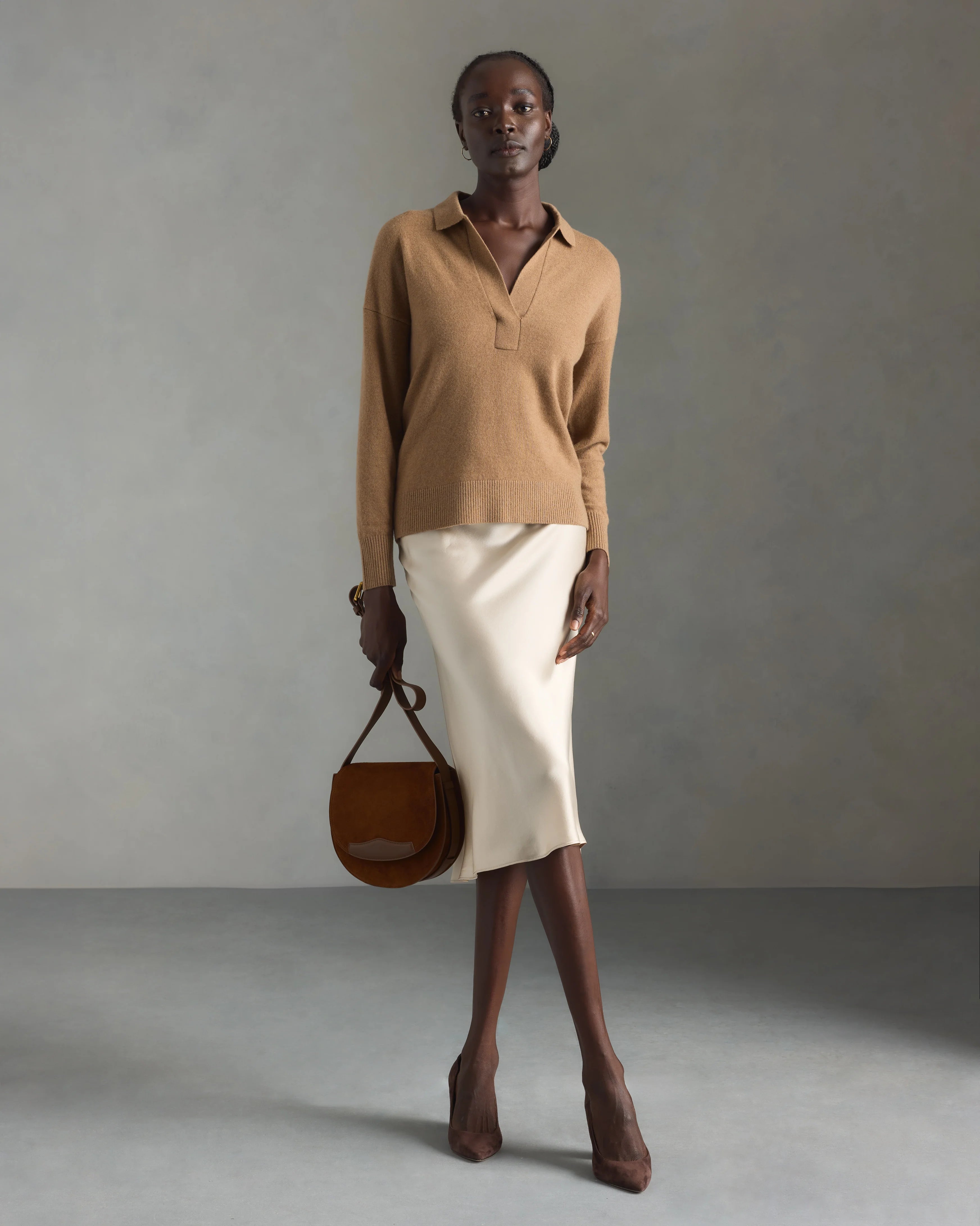 100% Washable Silk Skirt - XS / Champagne Secondary image