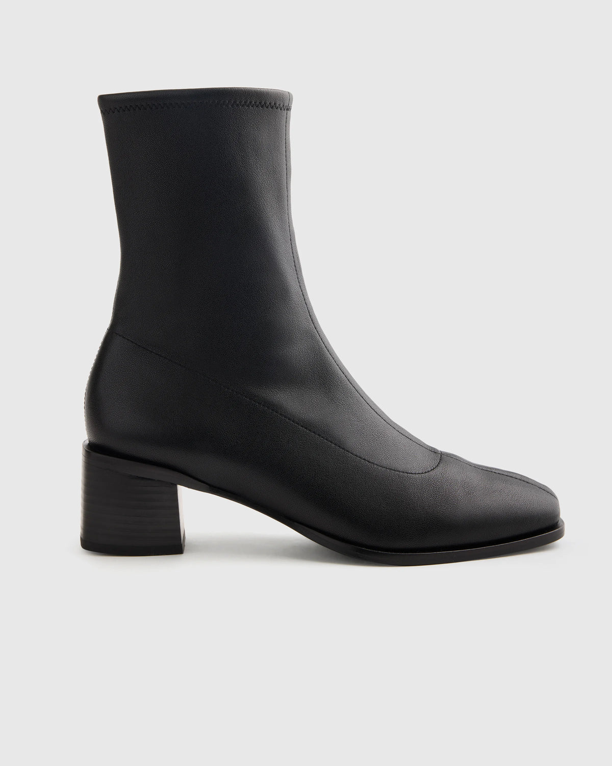 Italian Leather Stretch Sock Bootie - 5 / Black Main image
