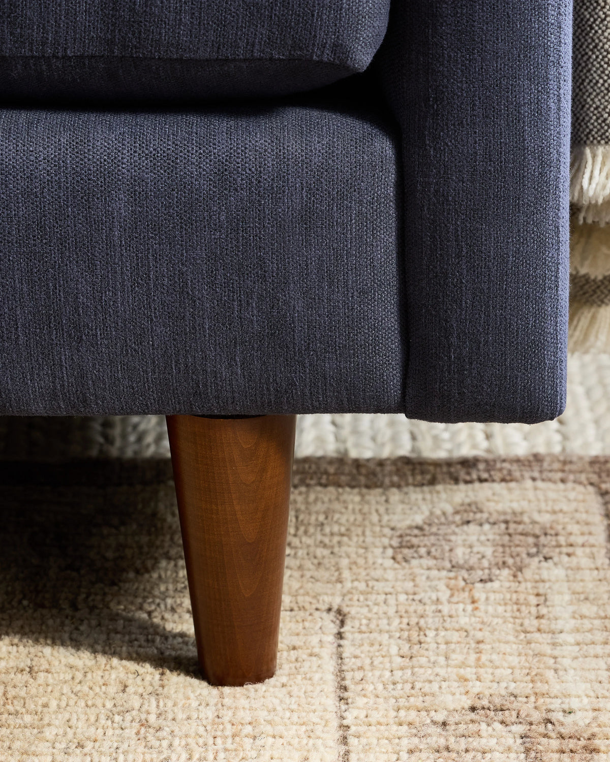 Atlas Midcentury Sofa in Performance Chenille Linen Blend - 6ft / Snow
