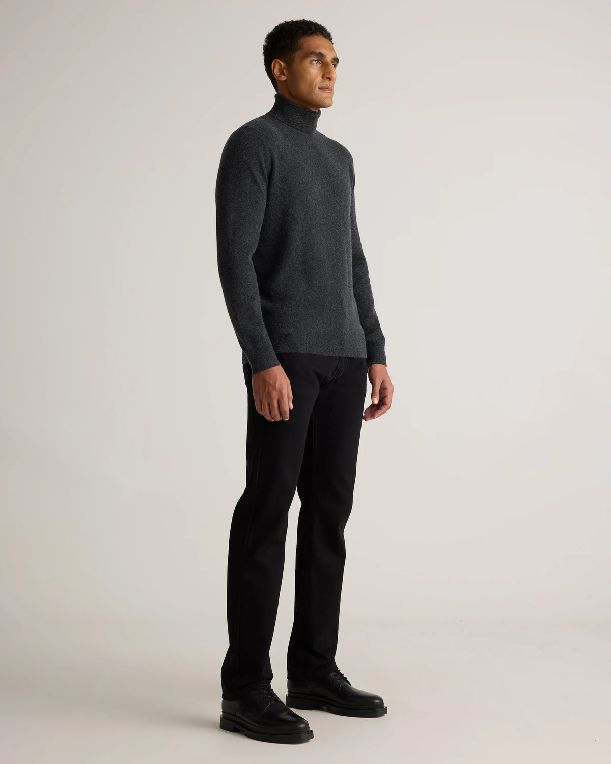Mongolian Cashmere Turtleneck Sweater - S / Black