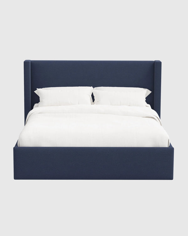 100% Linen Wingback Bed - Full / Canvas
