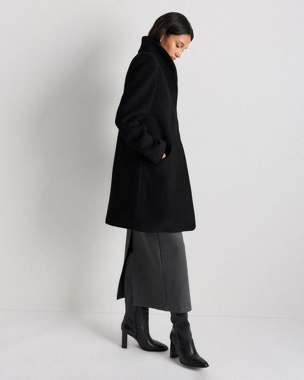 Wool Cashmere Cocoon Coat - XS / Dark Chocolate