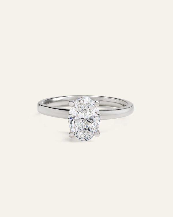 Lab Grown Diamond Oval Comfort Fit Engagement Ring - 1.50ct - 4 / Yellow Gold