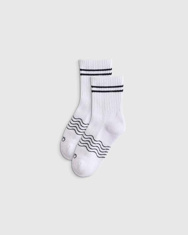 Kids Organic Cotton Quarter Crew Socks 8-Pack - S / White