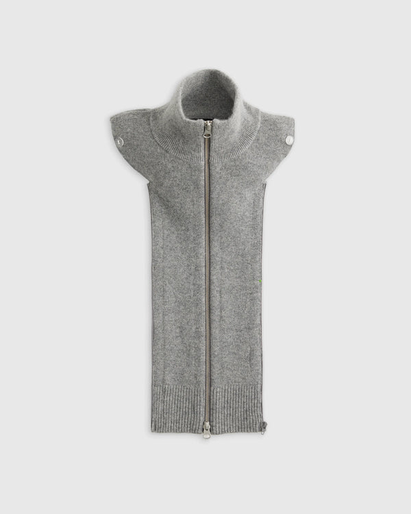 100% Mongolian Cashmere Ribbed Collar Blazer Insert - XS/S/M / Black