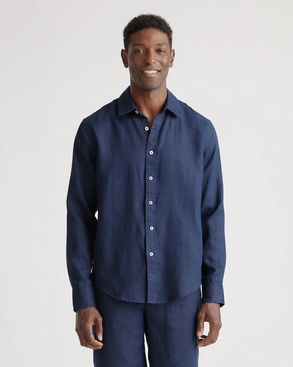 100% European Linen Relaxed Long Sleeve Shirt - XS / Flax