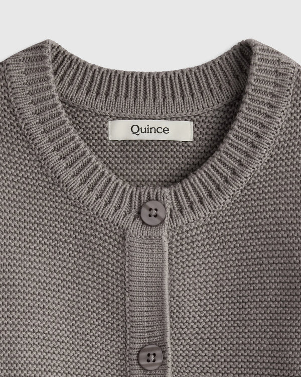 100% Organic Cotton Sweater Cardigan - 0-3M / Ivory